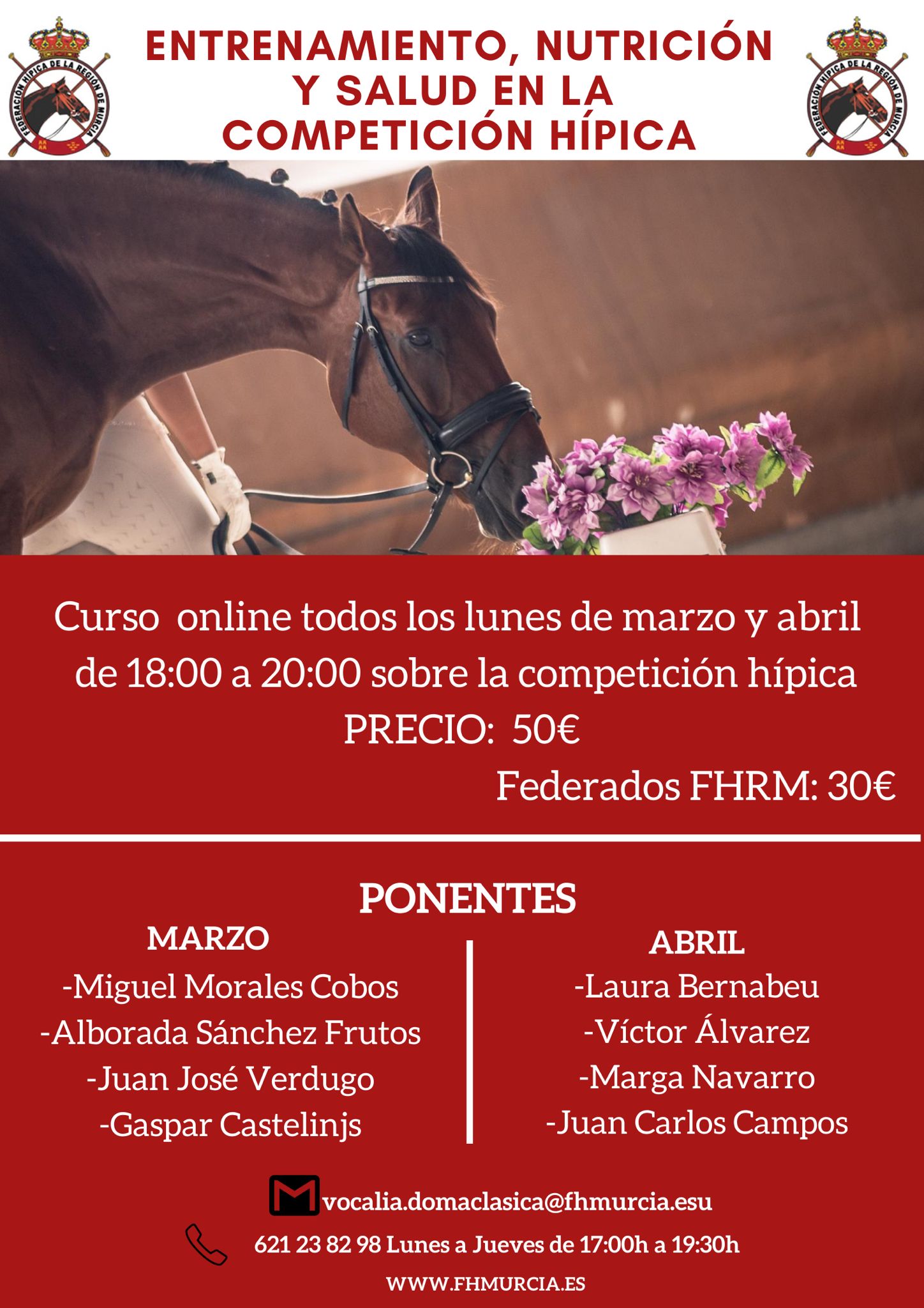 Entrenamiento, nutricion y salud en la competicion hipica